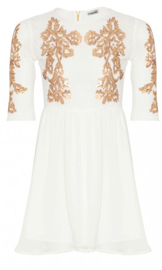 Missguided Kayte Sequin Mesh Cream Dress, £33.99