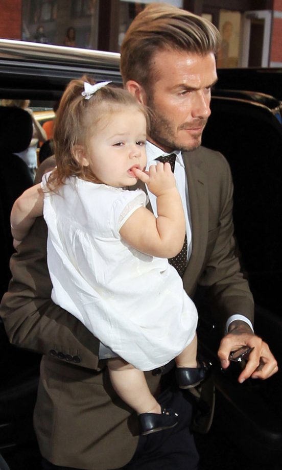 David Beckham And Harper Beckham At New York Fashion Week, 2012