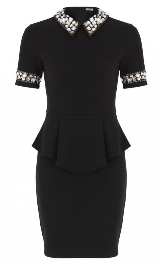 Missguided Peplum Dress With Embellished Collar, £34.99