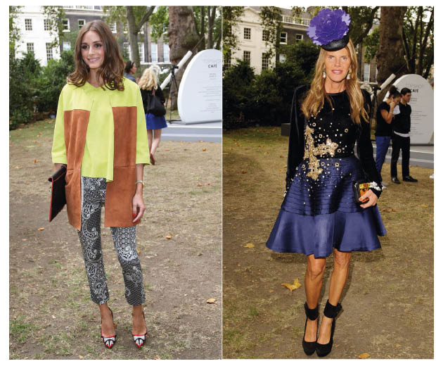 Olivia Palermo and Anna Dello Russo at the Topshop Unique SS13 show
