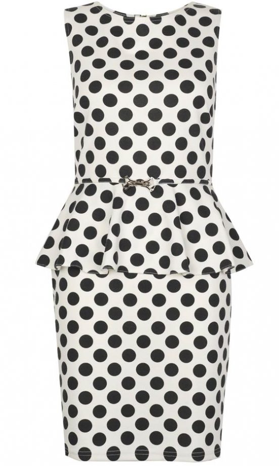 Primark AW12 Belted Polka Peplum Dress, £15