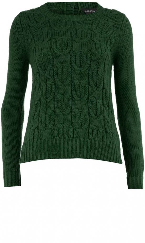 Dorothy Perkins Green Cable Knit Jumper, £25