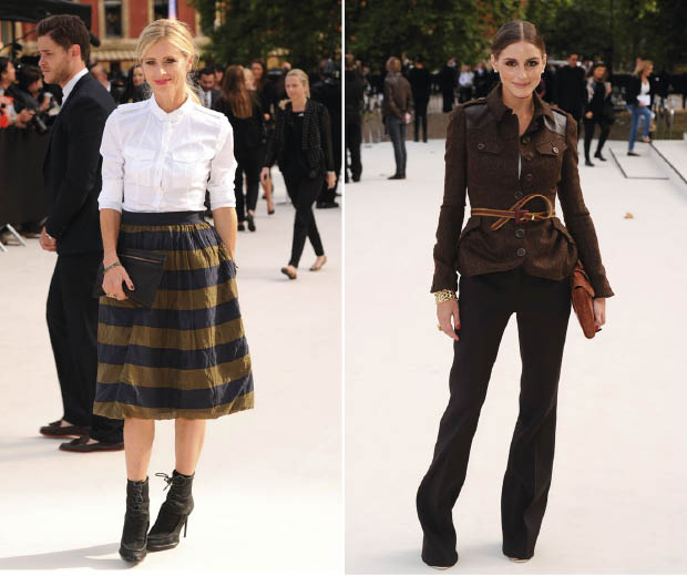 Laura Bailey and Olivia Palermo at the Burberry Prorsum SS13 LFW Show