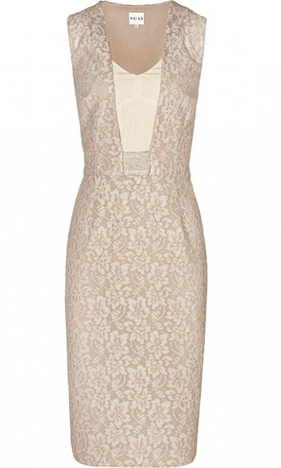 Reiss Nude Panel Lace Dress, £225