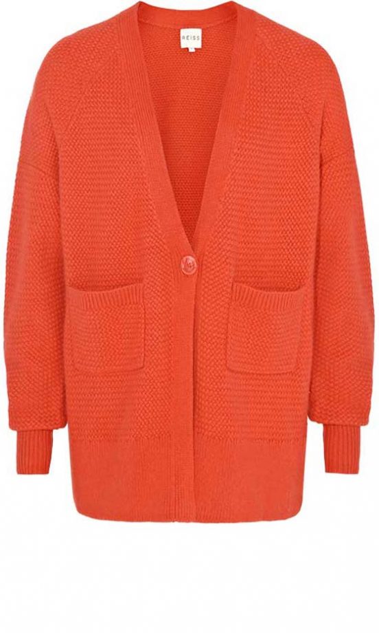 Reiss Orange Wool Cardigan, £110