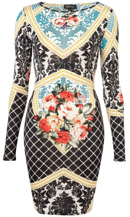Topshop Baroque Bodycon Dress, £36