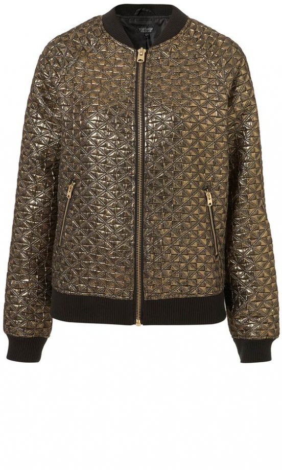 Topshop Gold Quilted Bomber Jacket, £60