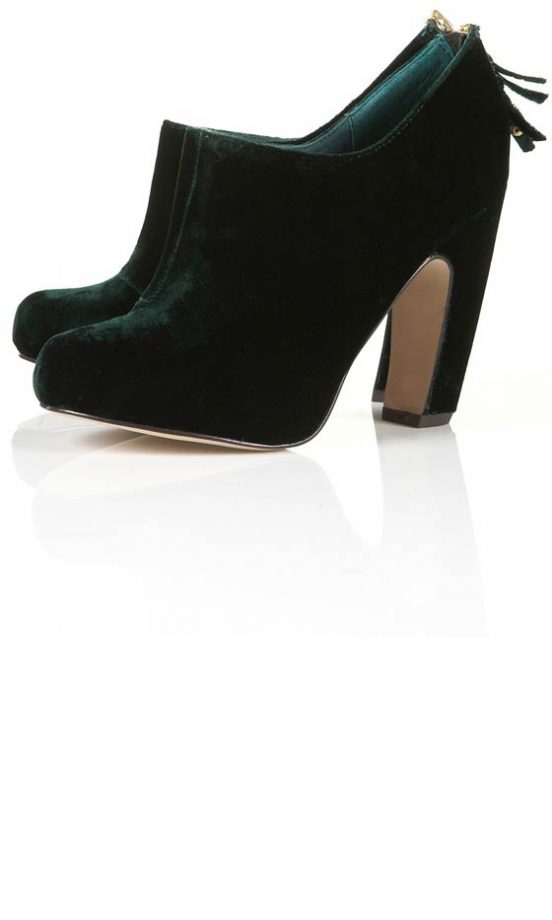 Topshop Green Velvet Show Boots, £60