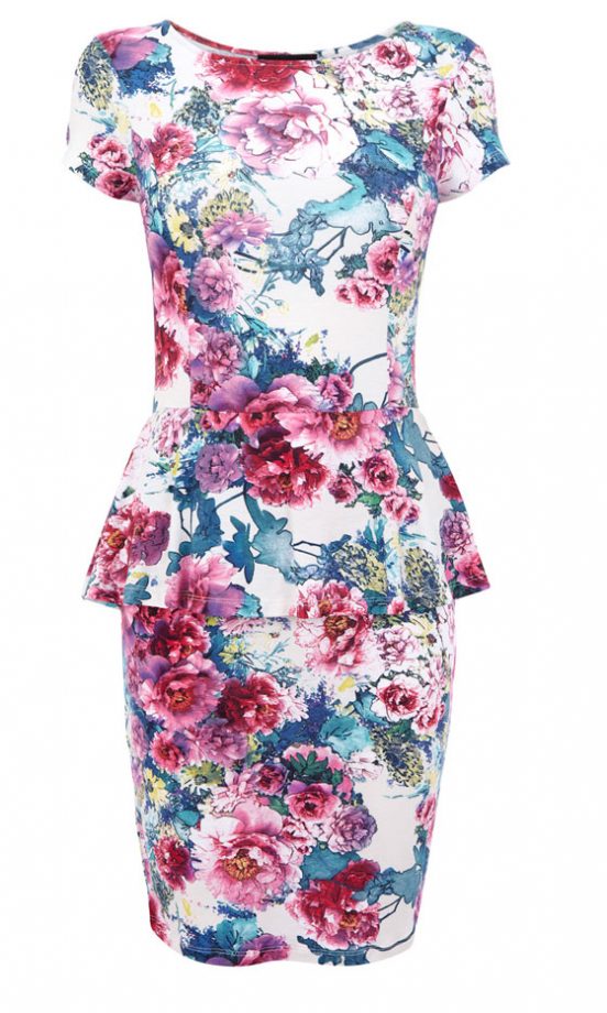 Warehouse Floral Peplum Dress, £42