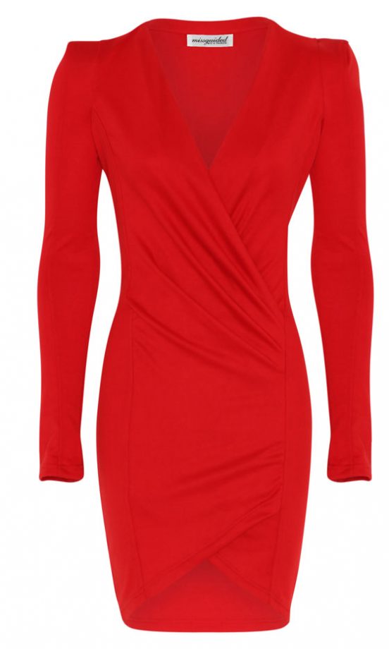 Missguided Zilla Cross Over Tailored Red Dress, £26.99