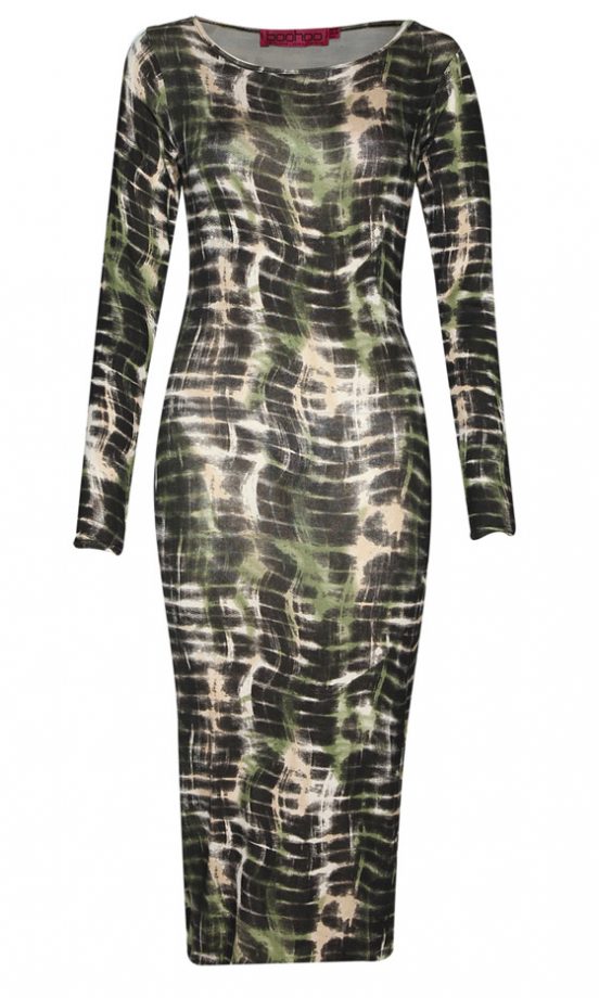 Boohoo Long Sleeved Printed Bodycon Dress, £18