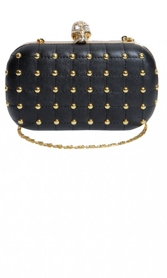 Boohoo Black Studded Clasp Clutch Bag, £25