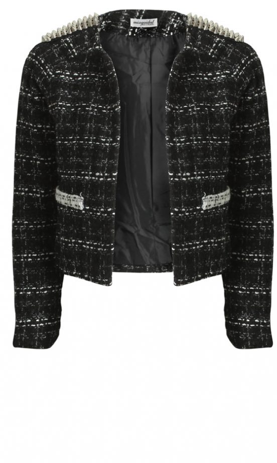 Missguided Ernesta Stud Tweed Jackets, £34.99
