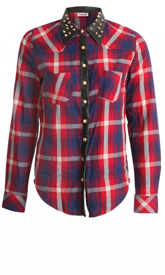 Missguided Checked Shirt With Studded Collar, £24.99