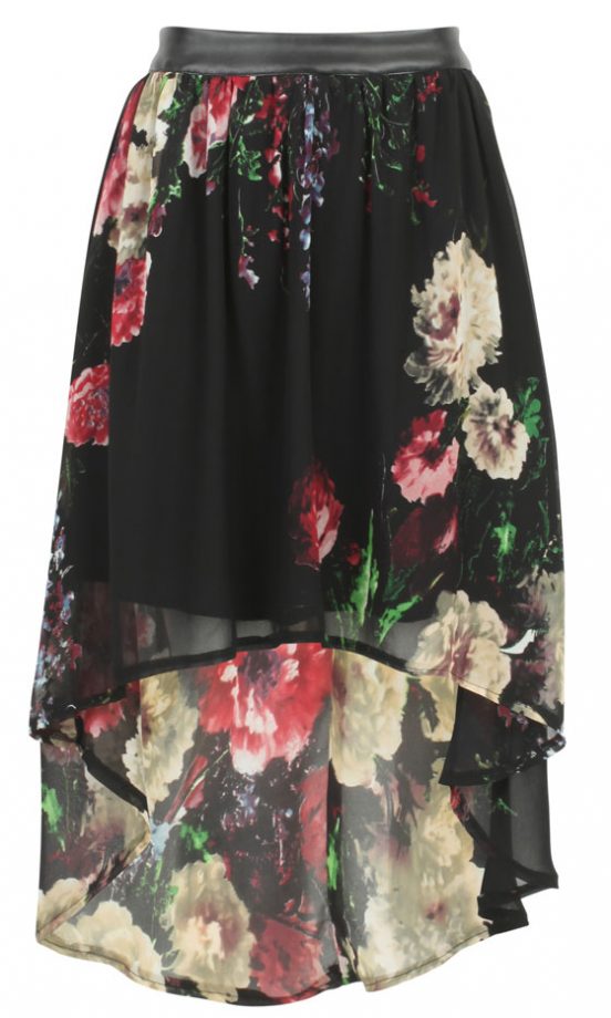 Missguided Morgan Floral Asymmetric Skirt, £22.99