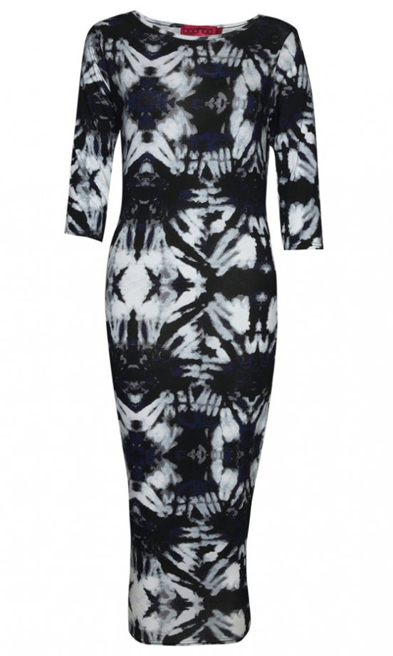 Boohoo Printed Midi Bodycon Dress, £18