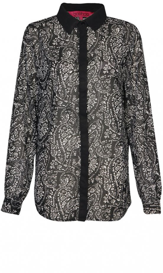 Boohoo Georgette Paisley Print Shirt, £20