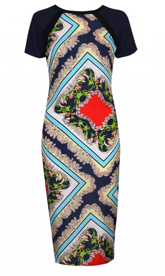 Boohoo Rose Printed Tile Dress, £20