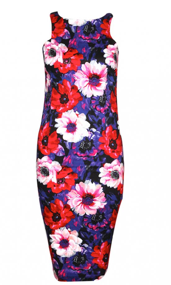 Boohoo Sleeveless Floral Bodycon Dress, £25