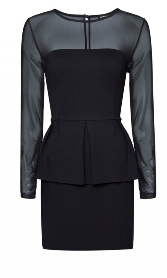 Mango Sheer Panel Peplum Dress, £34.99