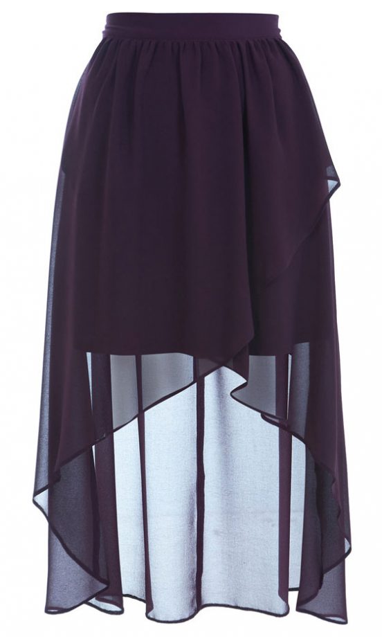 Miss Selfridge Sheer Grape Wrap Skirt, £35