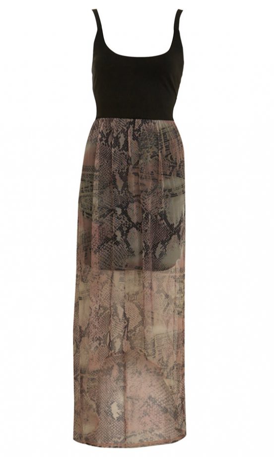 Miss Selfridge Mesh Snake Print Maxi Dress, £42