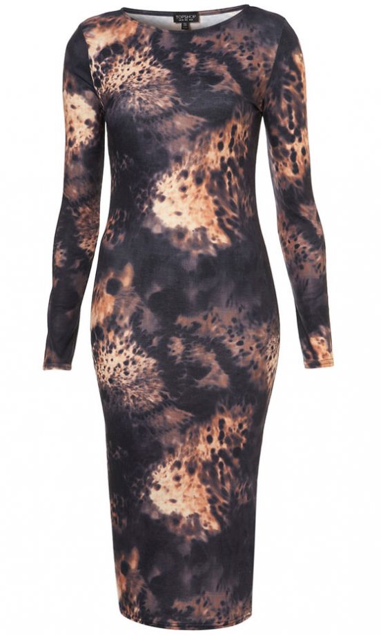 Topshop Tie Dye Animal Print Bodycon Dress, £32