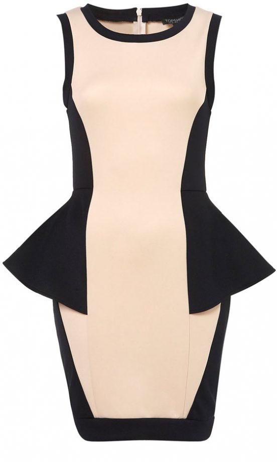 Topshop Contrast Peplum Pencil Dress, £48