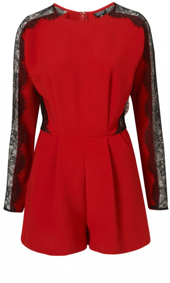 Topshop Lace Sleeve Playsuit, £50