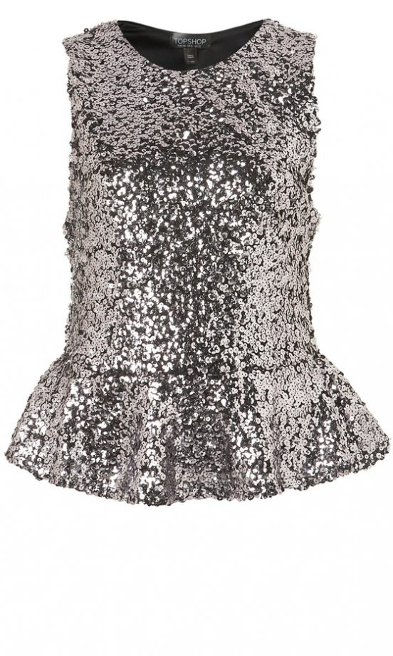 Topshop Sequin Peplum Top, £32