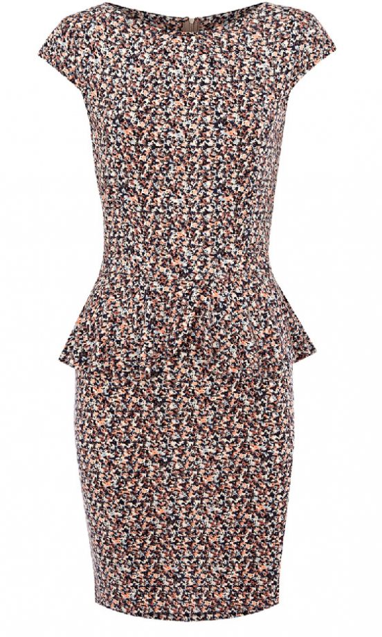 Warehouse Smudge Print Peplum Dress, £45