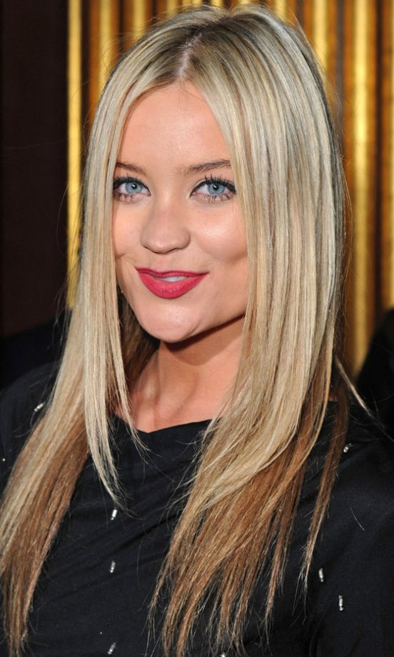 Laura Whitmore Showed Off A Poker Straight Hairstyle At London Fashion Week SS13, Sepember 2012