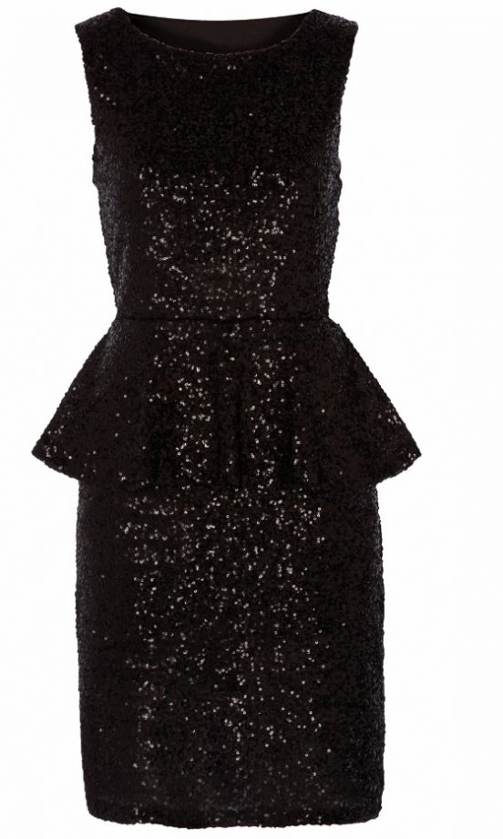 Matalan Sparkly Black Peplum Dress