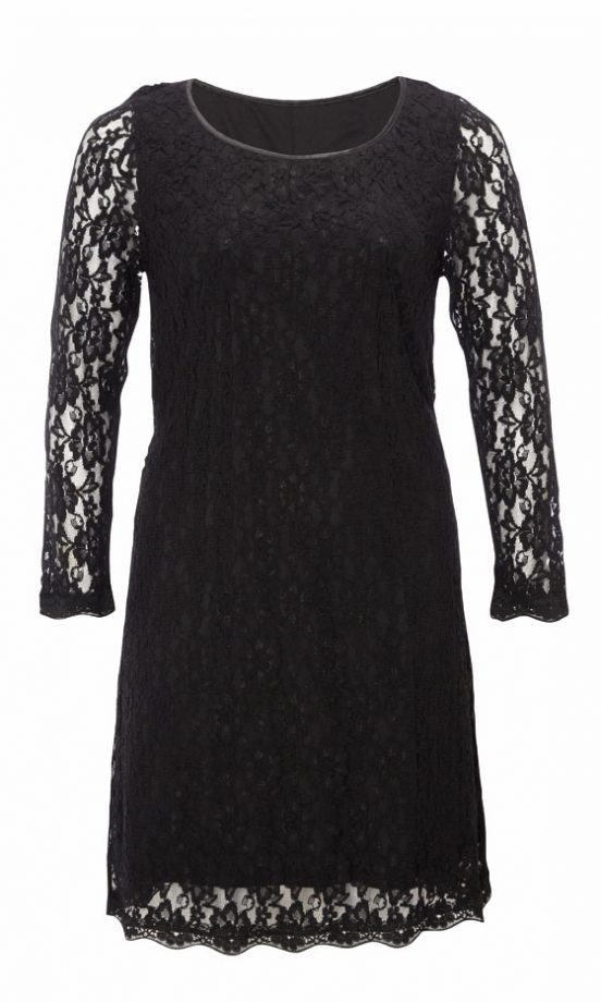 Matalan Black Dress With Lace Sleeves