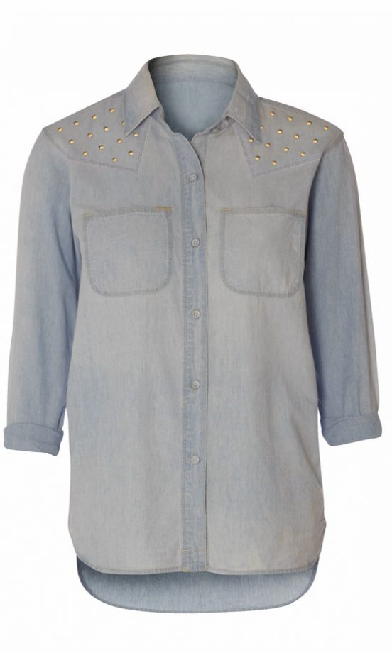 Matalan Denim Shirt With Gold Studs