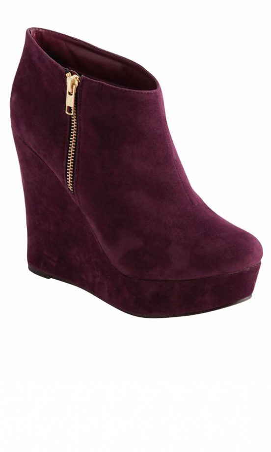 Matalan Red Wine Coloured Block Wedges