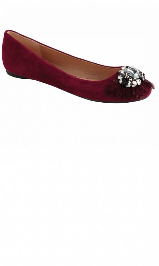 Matalan Red Ballet Pumps With Jewelled Embellishment