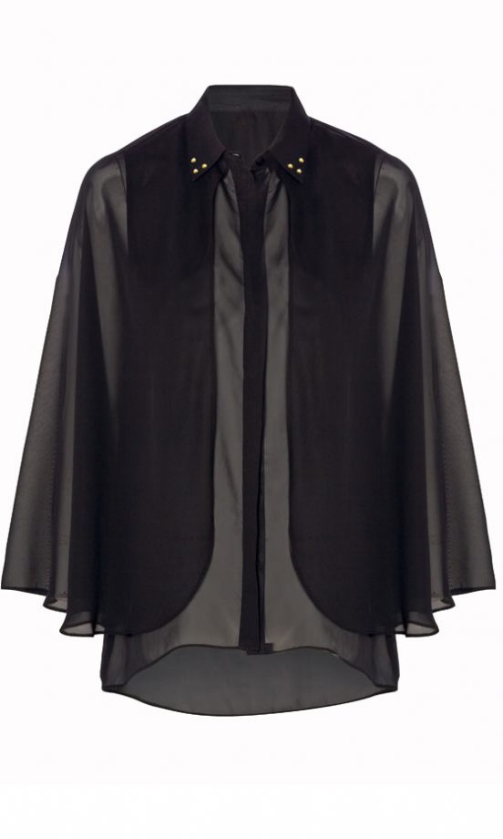 Matalan Black Sheer Collared Shirt