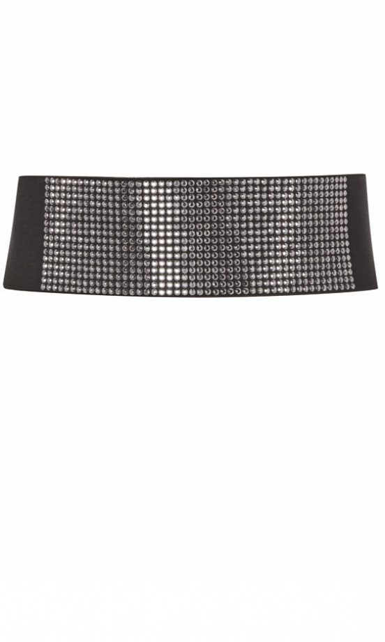 Matalan Black Waist Belt With Silver Studs