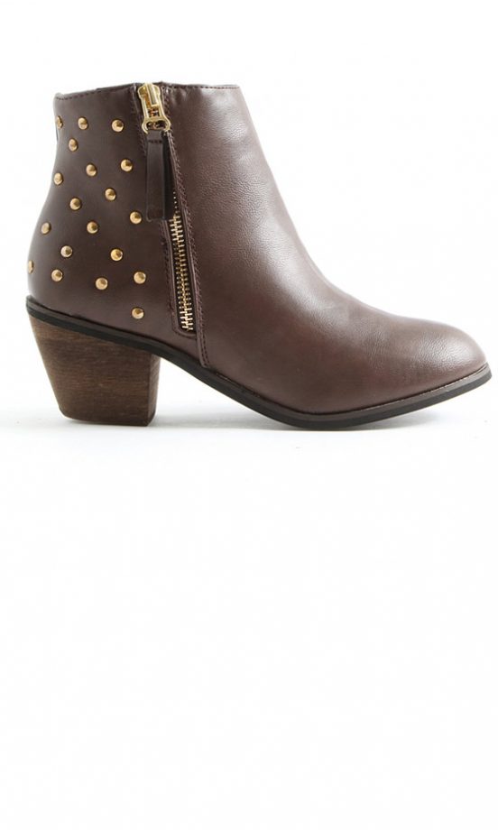 Missguided Leather Stud Ankle Boots, £34.99