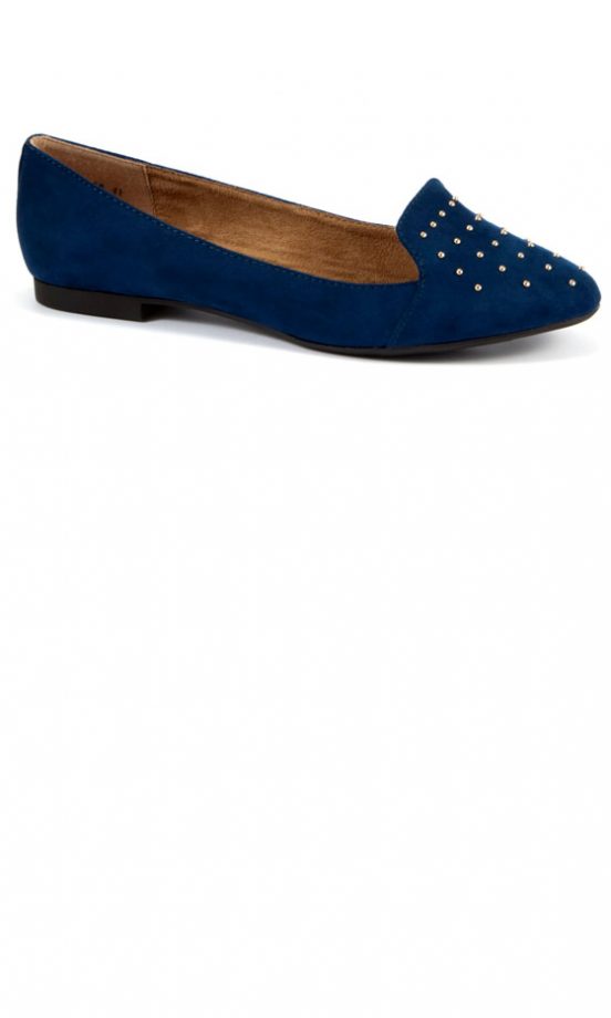 New Look Navy Studded Slipper Shoes, £17.99