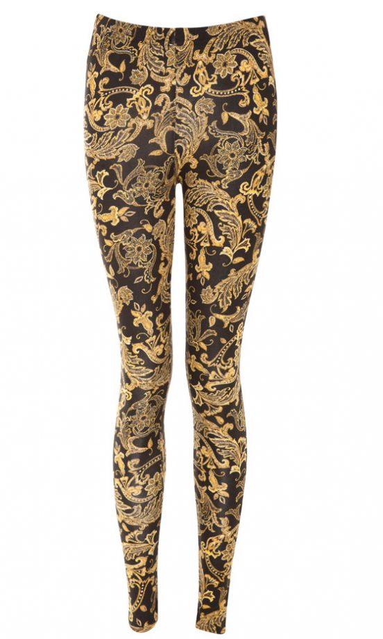 New Look Gold Baroque Leggings, £12.99
