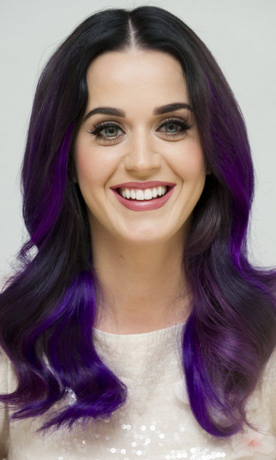Katy Perry's Purple Dip Dye Hair Is A Fun Hairstyle Choice, 2012