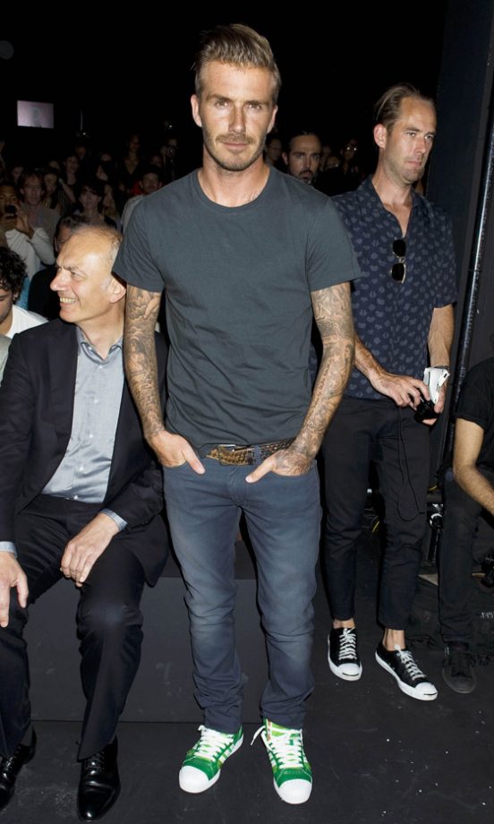 David Beckham At The Y-3 SS13 Show At New York Fashion Week, 2012