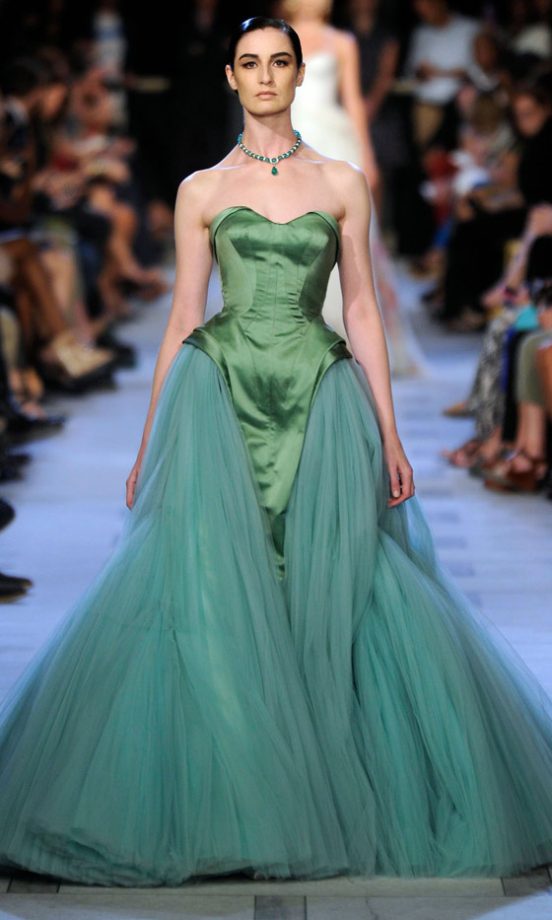 Erin O'Connor At Zac Posen SS13 Show At New York Fashion Week, 2012