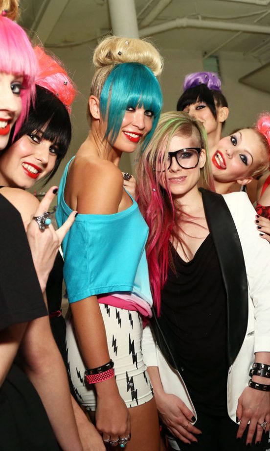 Avril lavigne With The Models At The Abbey Dawn By Avril Lavigne SS13 Show At New York Fashion Week, 2012