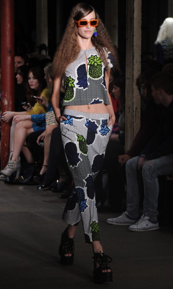 Model At The Moschino Show At London Fashion Week SS13