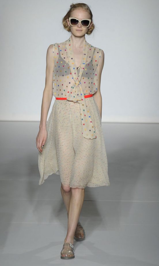 Model At The Clements Ribeiro Show At London Fashion Week SS13