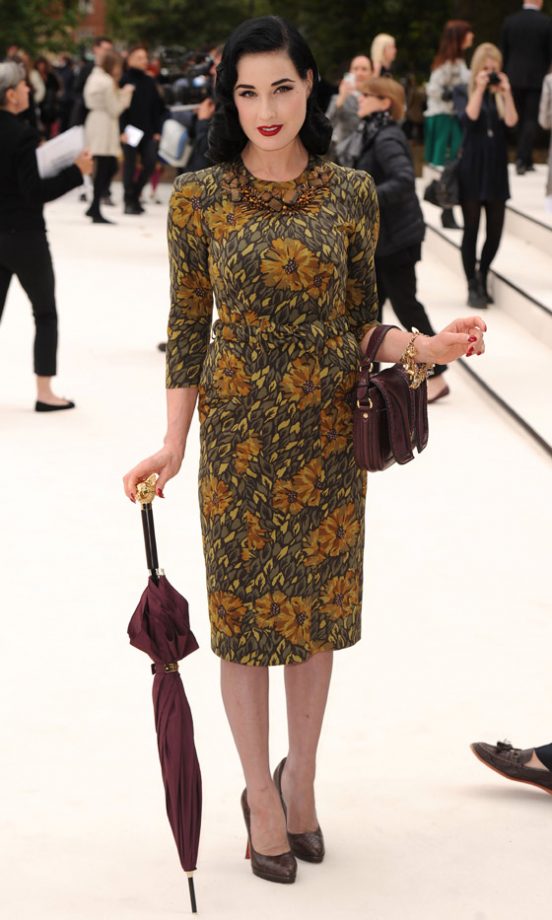 Dita Von Teese At The Burberry Prorsum SS13 Show At London Fashion Week, 2012