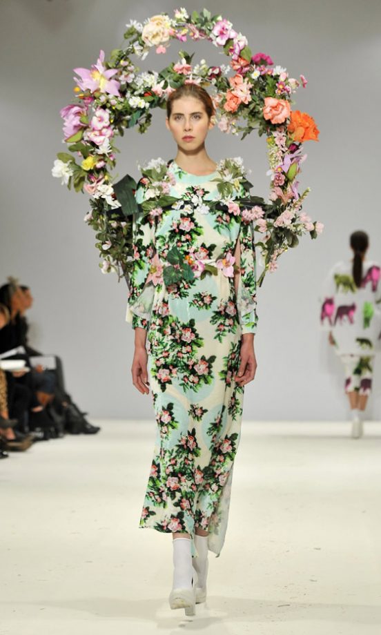 Model At The Swedish School Of Textiles Show At London Fashion Week SS13, September 2012